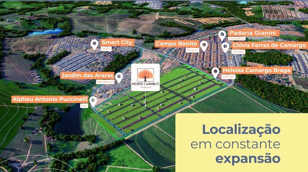 Mapa da localização do Monte Carmelo Residencial em Indaiatuba.